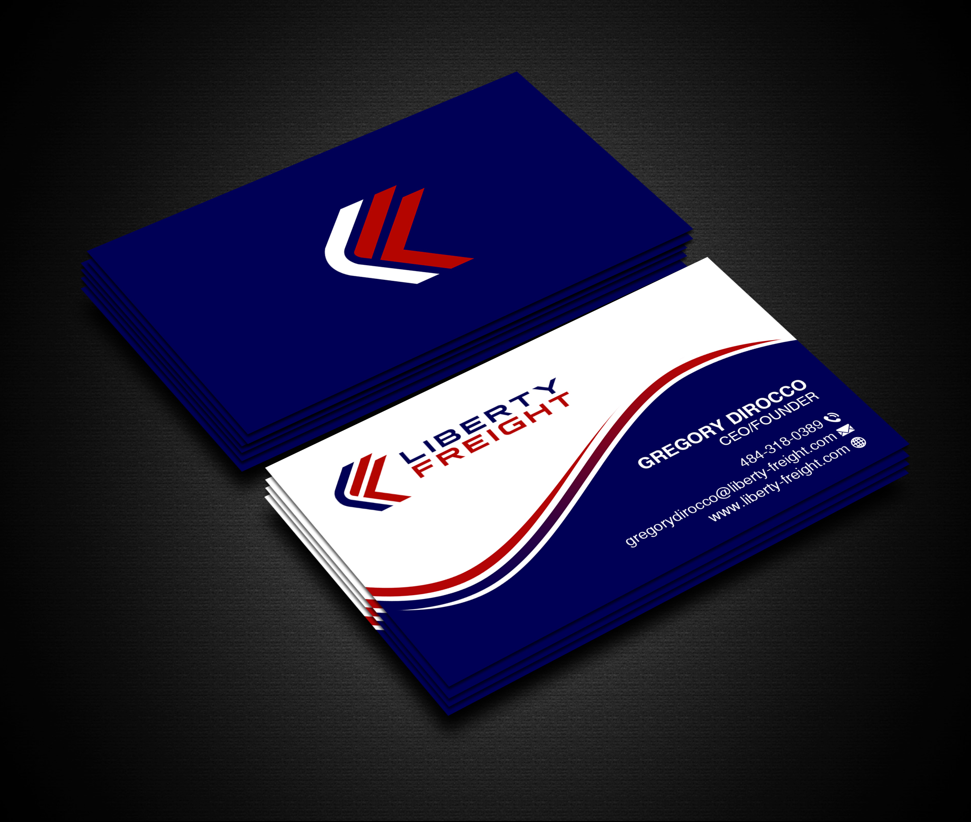 Diseño de Tarjeta de Presentación por Creations Box 2015 para Liberty Freight LLC | Diseño #26369773