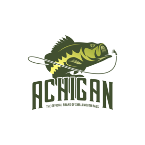 Achigan (Tagline is "The Official Brand of Smallmouth Bass") | Logo Design by Donan Rockezz