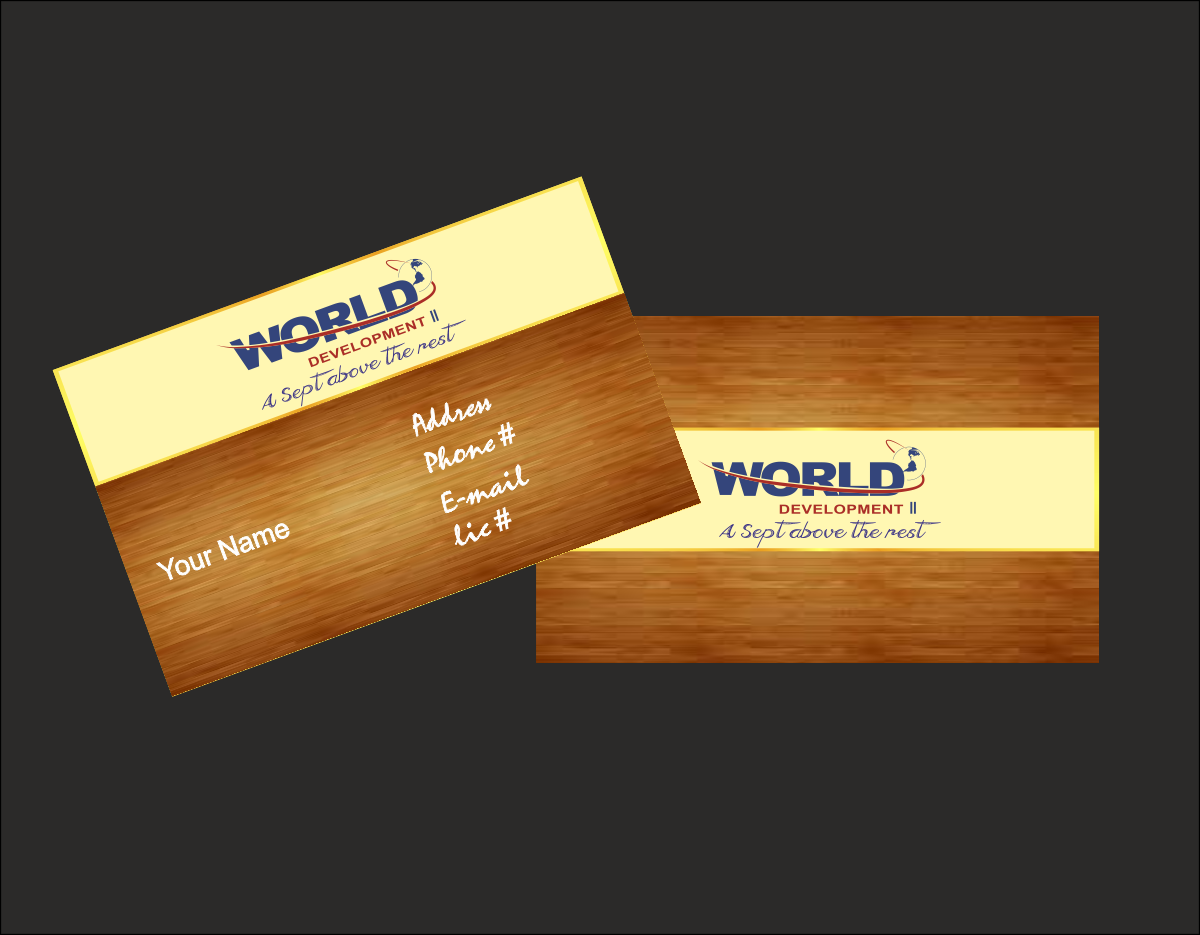 Business Card Design by somnath.mukerji1 for World Development 2 | Design #3069629