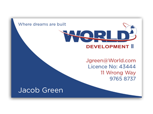 Business Card Design by Hayley Dykes for World Development 2 | Design: #3081858