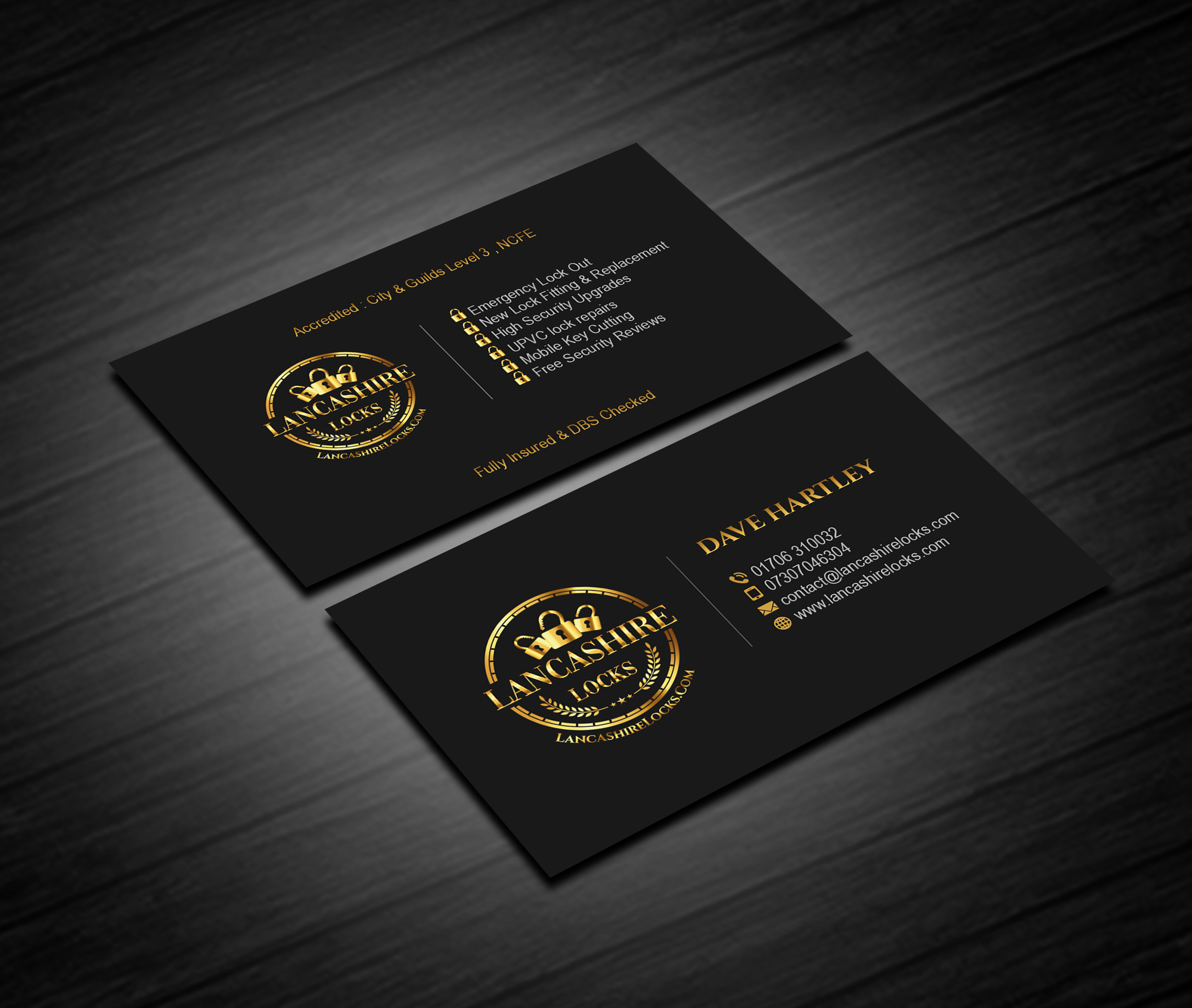 Business Card Design by Creations Box 2015 for CDM Residential Ltd t/a Lancashire Locks | Design #26383590