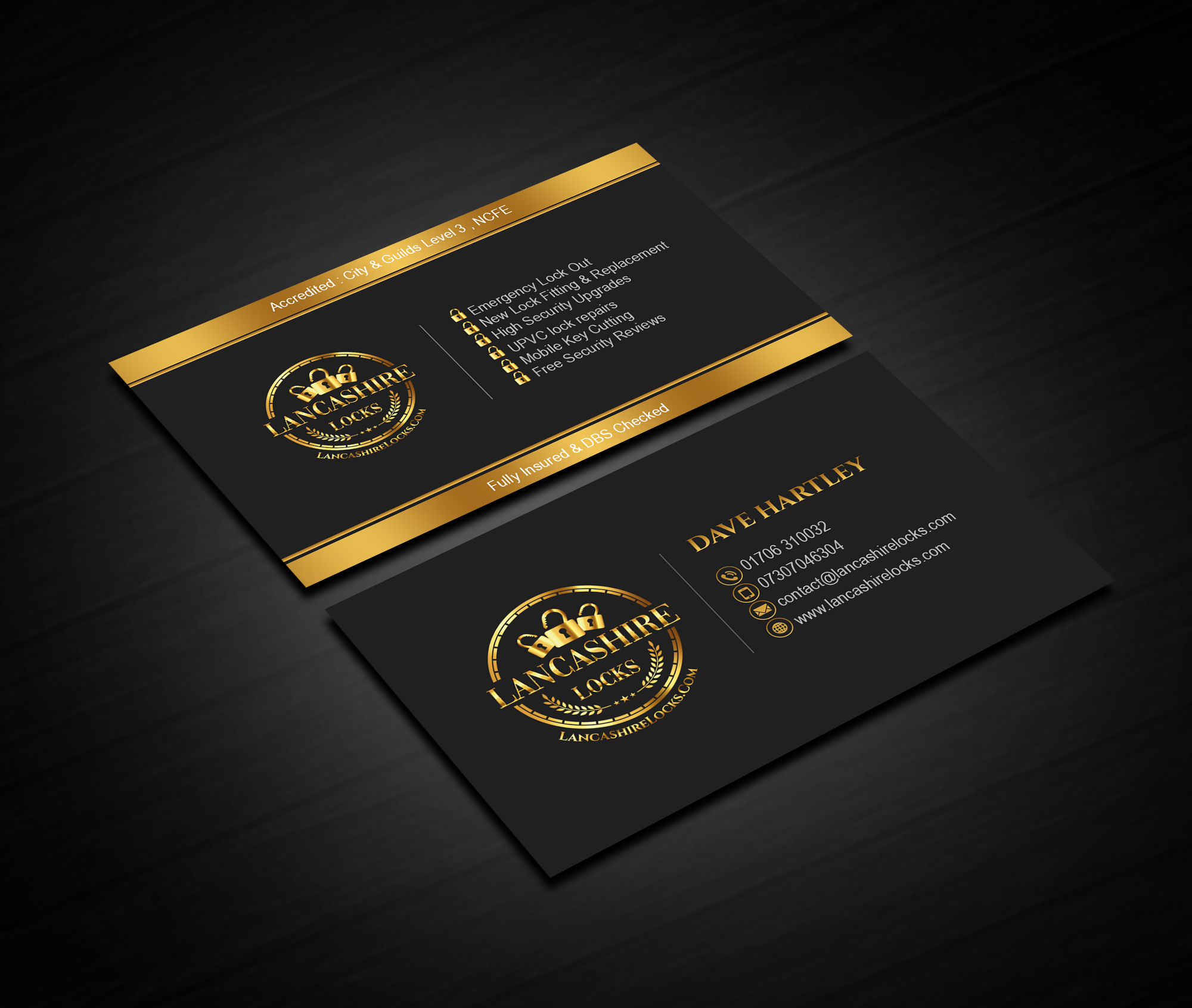 Business Card Design by Creations Box 2015 for CDM Residential Ltd t/a Lancashire Locks | Design #26383591