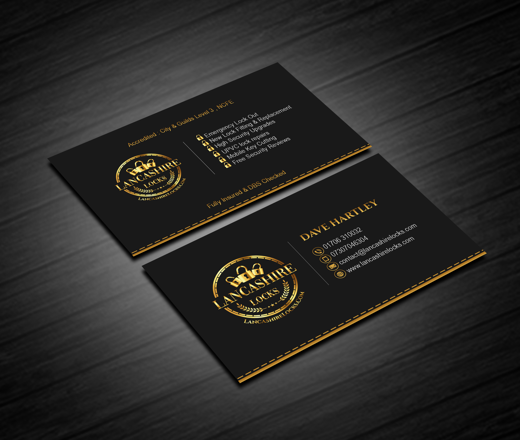 Business Card Design by Creations Box 2015 for CDM Residential Ltd t/a Lancashire Locks | Design #26383592