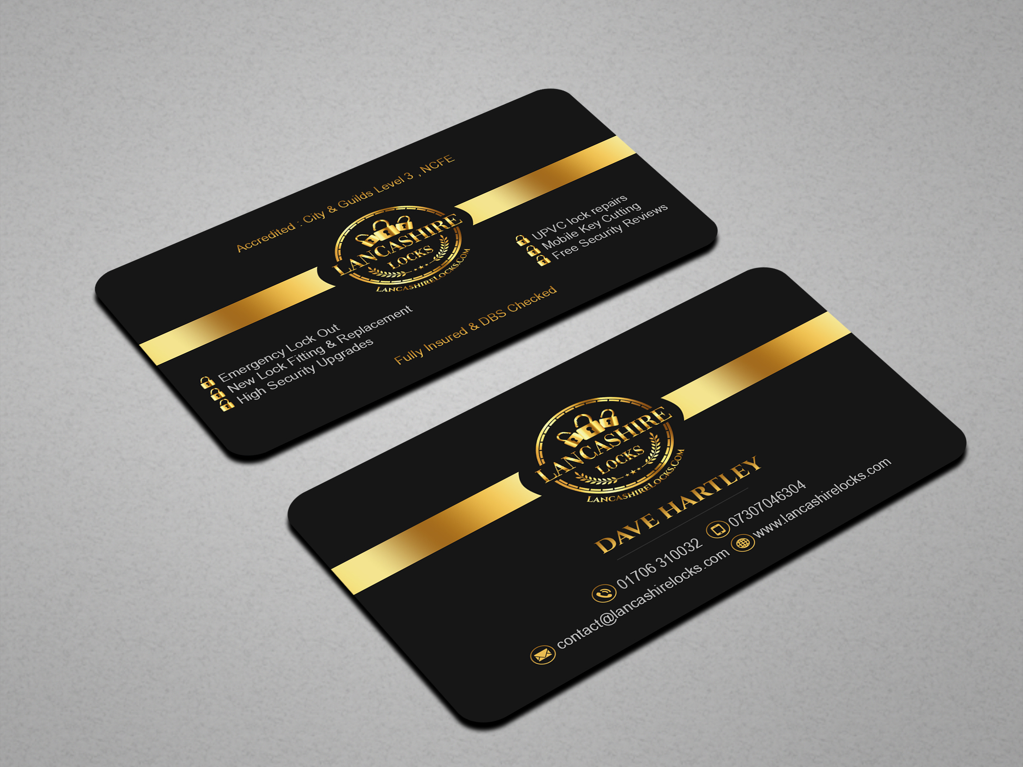 Business Card Design by Creations Box 2015 for CDM Residential Ltd t/a Lancashire Locks | Design #26383615