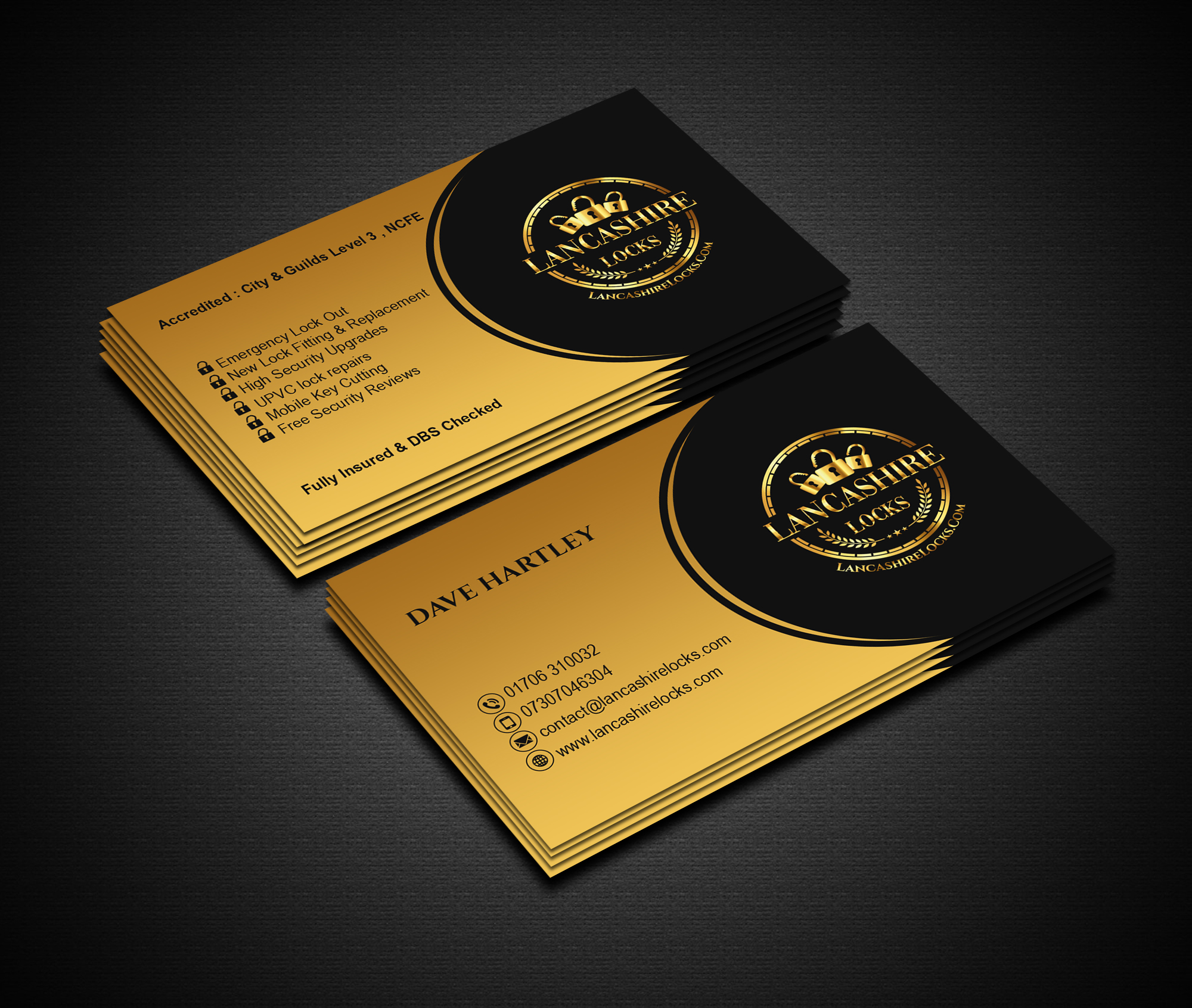 Business Card Design by Creations Box 2015 for CDM Residential Ltd t/a Lancashire Locks | Design #26383616