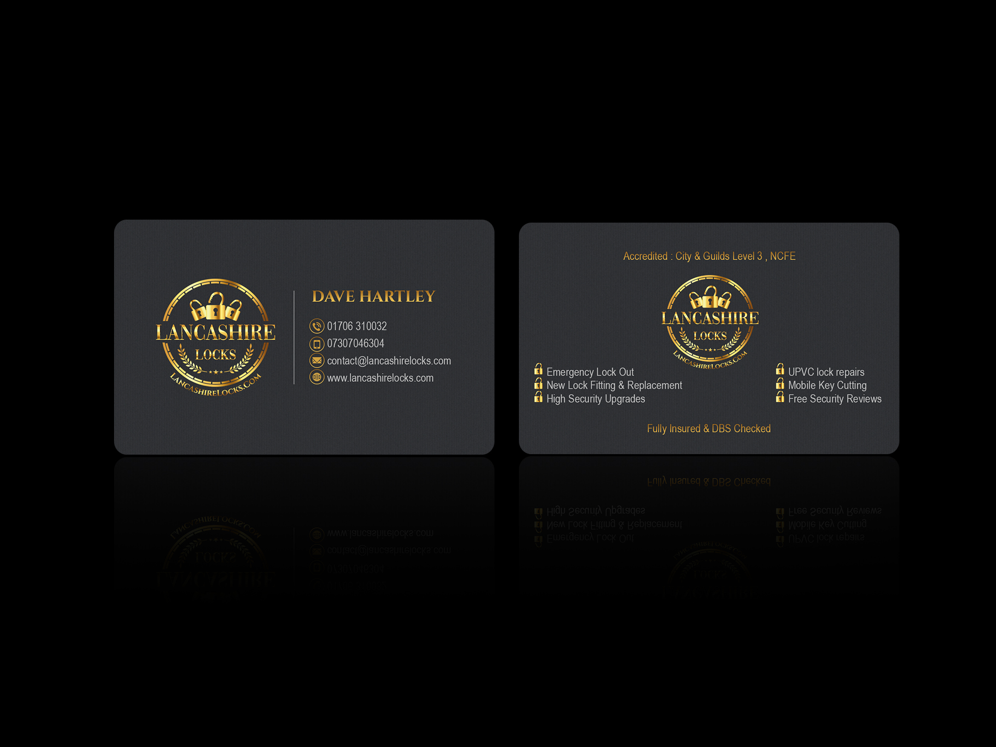 Business Card Design by Creations Box 2015 for CDM Residential Ltd t/a Lancashire Locks | Design #26383790