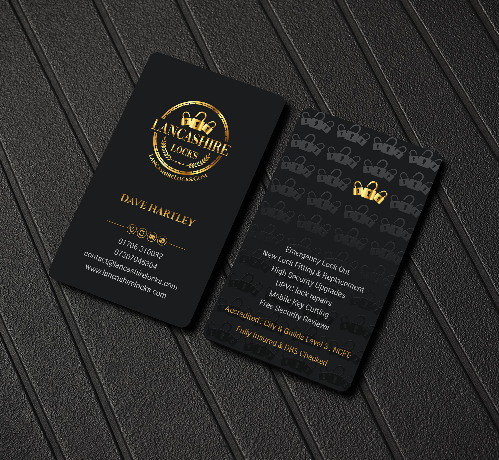 Business Card Design by Creations Box 2015 for CDM Residential Ltd t/a Lancashire Locks | Design #26383791