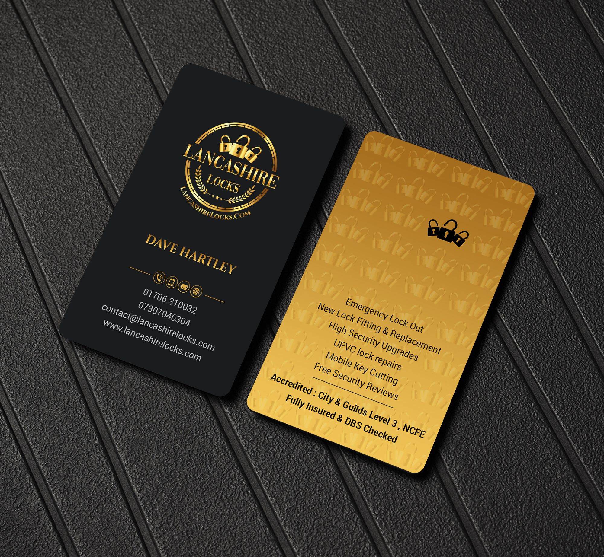 Business Card Design by Creations Box 2015 for CDM Residential Ltd t/a Lancashire Locks | Design #26383792
