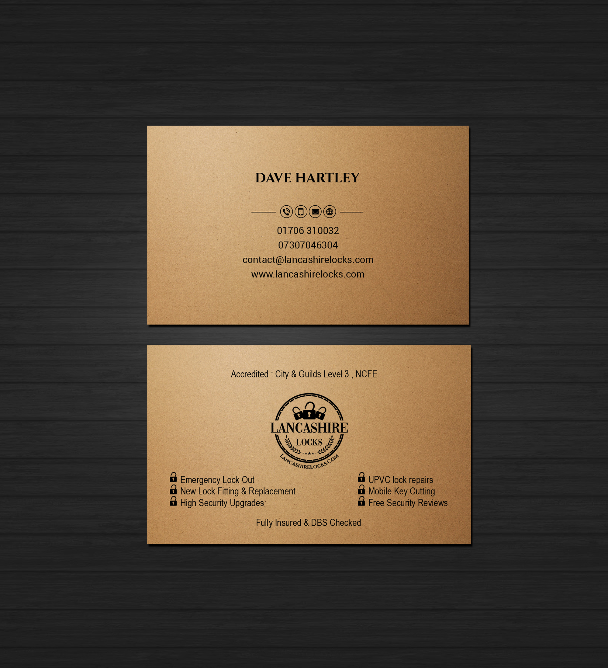 Business Card Design by Creations Box 2015 for CDM Residential Ltd t/a Lancashire Locks | Design #26385397