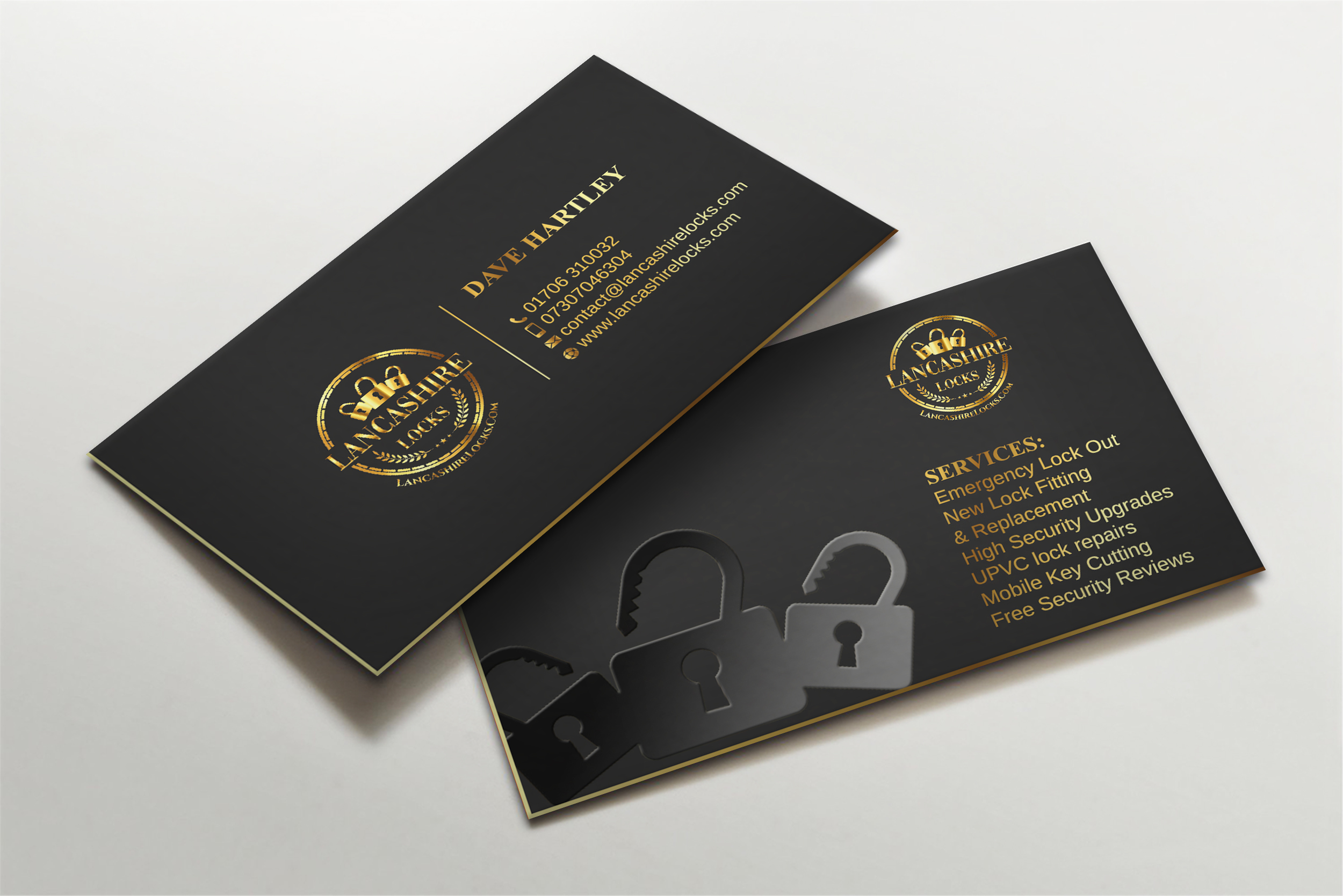 Business Card Design by LAXMI DESIGNHUB for CDM Residential Ltd t/a Lancashire Locks | Design #26378483