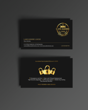 Business Card Design by chandrayaan.creative for CDM Residential Ltd t/a Lancashire Locks | Design: #26377787