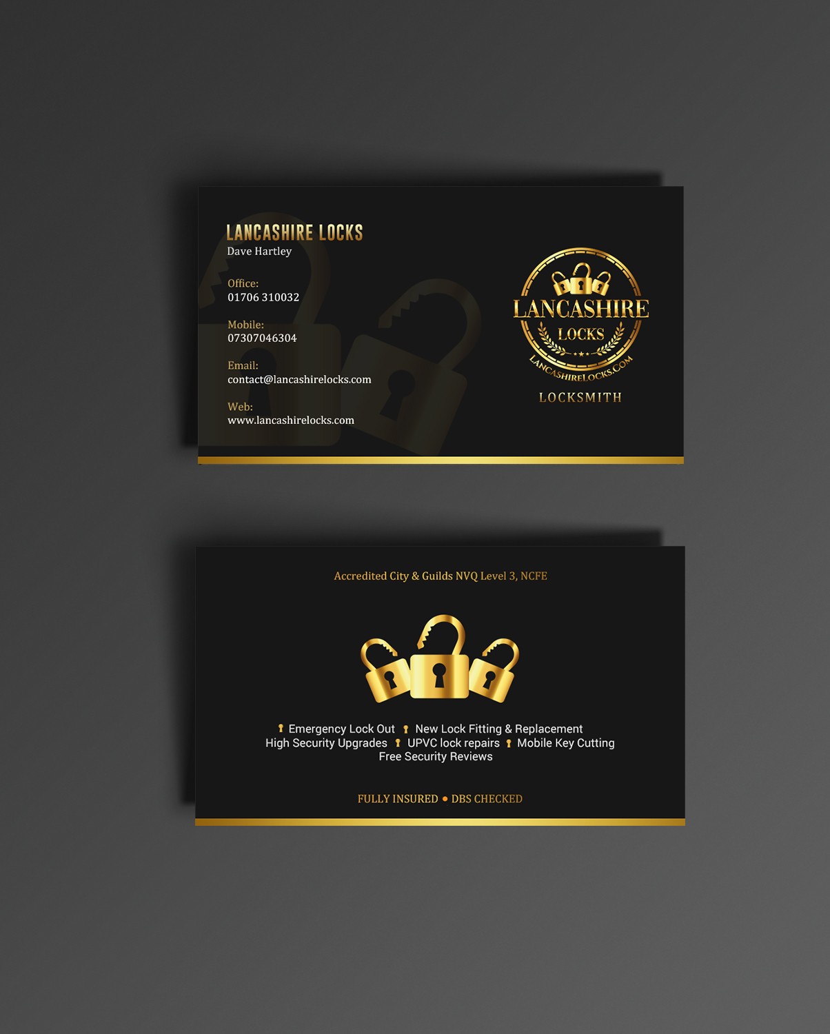 Business Card Design by chandrayaan.creative for CDM Residential Ltd t/a Lancashire Locks | Design #26377788