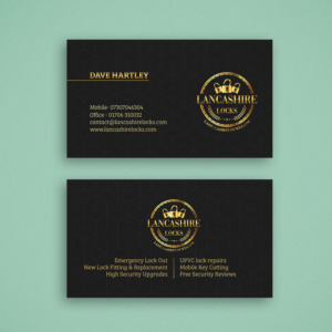 Business Card Design by Muzahidulislam1 for CDM Residential Ltd t/a Lancashire Locks | Design #26387199