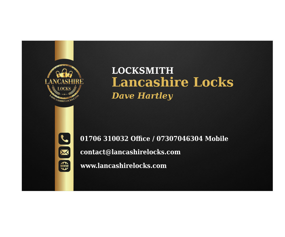 Business Card Design by EvoMedia for CDM Residential Ltd t/a Lancashire Locks | Design #26379675