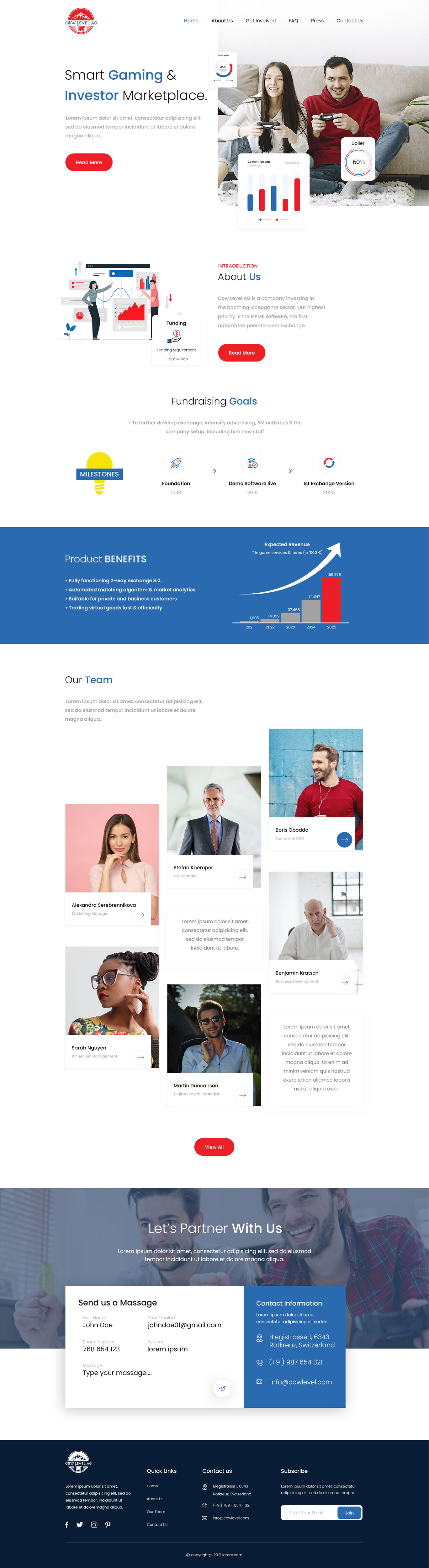 Web Design par Webvalley99 pour Cow Level AG | Design #26391023