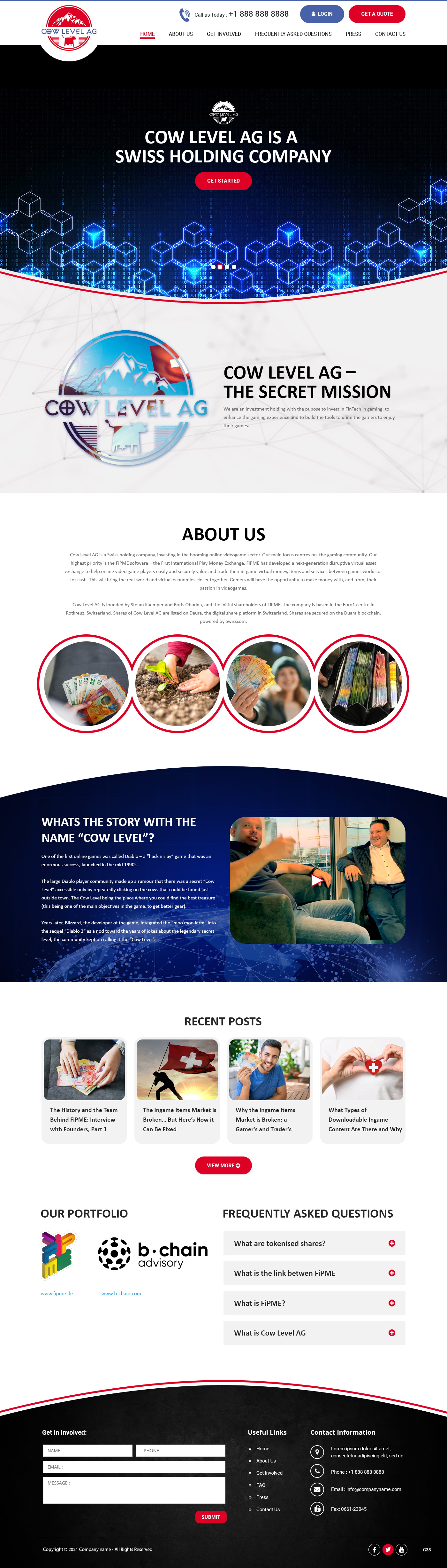 Web Design by pb for Cow Level AG | Design #26380436