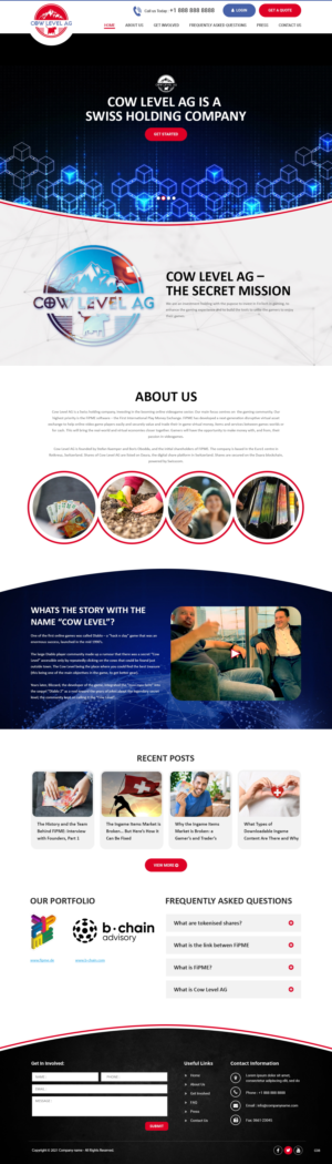 Web Design par pb pour Cow Level AG | Design : #26380436