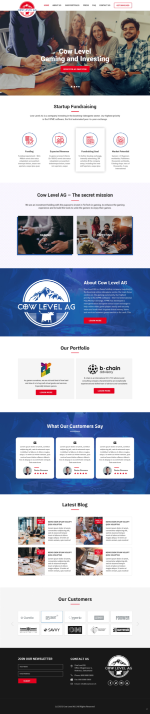 Web Design par pb pour Cow Level AG | Design : #26380438
