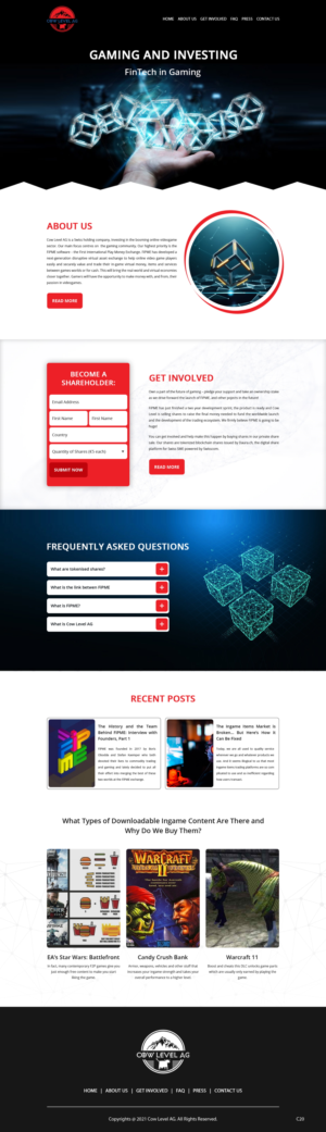 Web Design par pb pour Cow Level AG | Design : #26380440