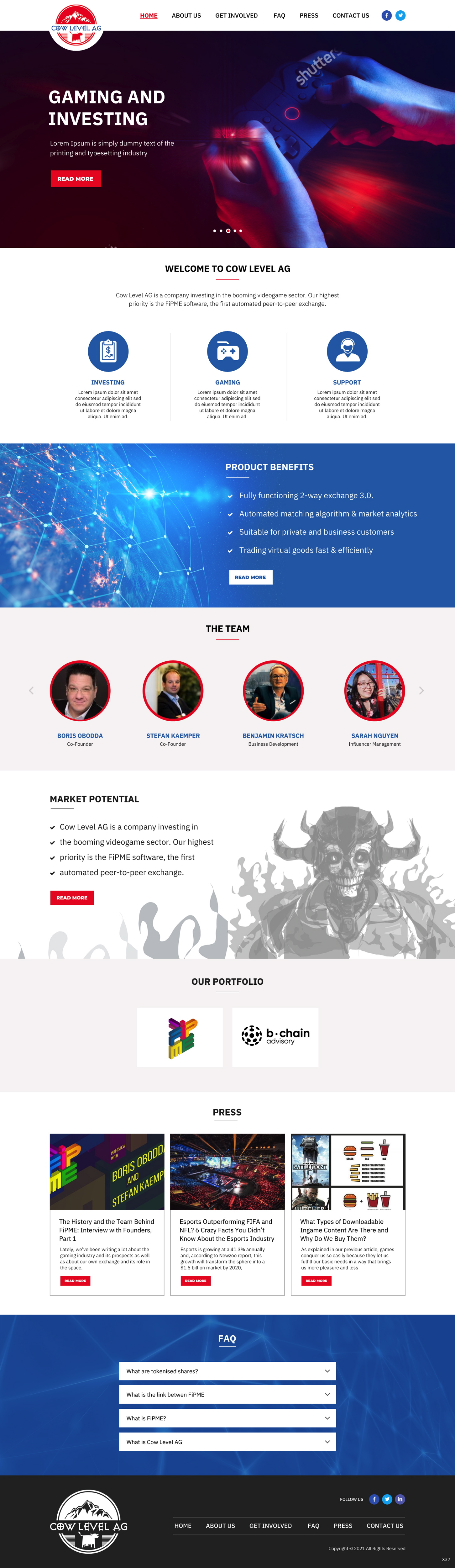 Web Design by pb for Cow Level AG | Design #26380441
