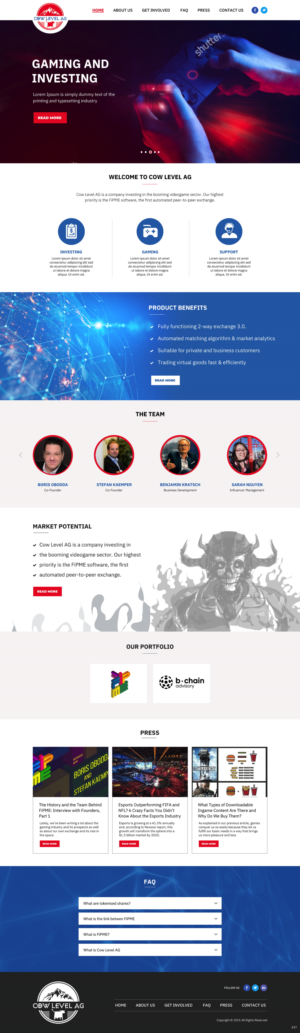 Web Design par pb pour Cow Level AG | Design : #26380441