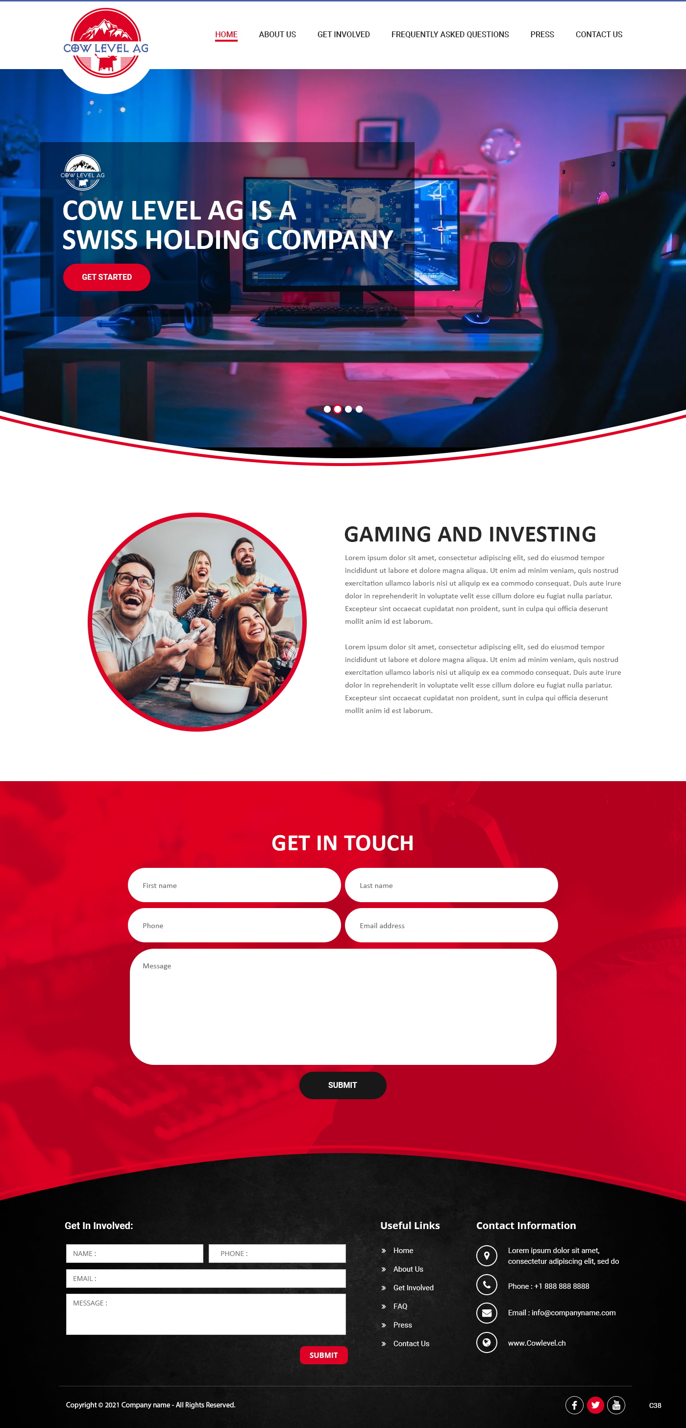 Web Design par pb pour Cow Level AG | Design #26397208