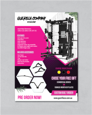GUERILLA COMPANY - GYM EQUIPMENT FLYER NEEDED! | Flyer Design by alex989