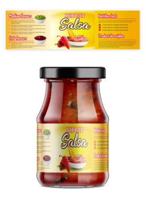Dipp-it salsa label for 16oz jar | Design Étiquette par ecorokerz