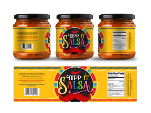 Dipp-it salsa label for 16oz jar | Design Étiquette par SAI DESIGNS