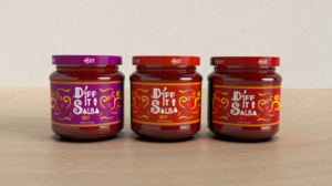 Dipp-it salsa label for 16oz jar | Design Étiquette par Bear Studio