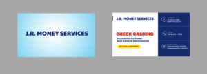 J.R.Money Services Business Card | Business Card Design by Blue Sparrow
