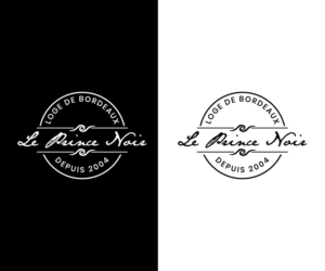 Title "LE PRINCE NOIR" / Baseline "Loge de Bordeaux, depuis 2004. " | Diseño de Logo por makerlogoz