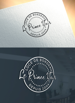Title "LE PRINCE NOIR" / Baseline "Loge de Bordeaux, depuis 2004. " | Logo Design by Art Lancer