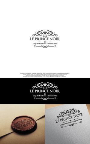 Title "LE PRINCE NOIR" / Baseline "Loge de Bordeaux, depuis 2004. " | Diseño de Logo por siti MWDesign
