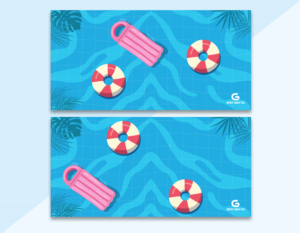 "Gone Swimming" - Golf towel | Graphic Design by Riyad
