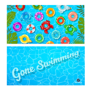 "Gone Swimming" - Golf towel | Graphic Design by Logo Blox