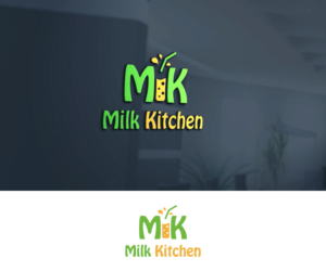 First line MK second line Milk Kitchen | Logo Design by MaToTiPiLa