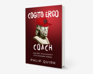 Cogito Ergo Coach: Ancient Philosophy for Modern Minds (Book cover) | Diseño de Flyer por espacio_M