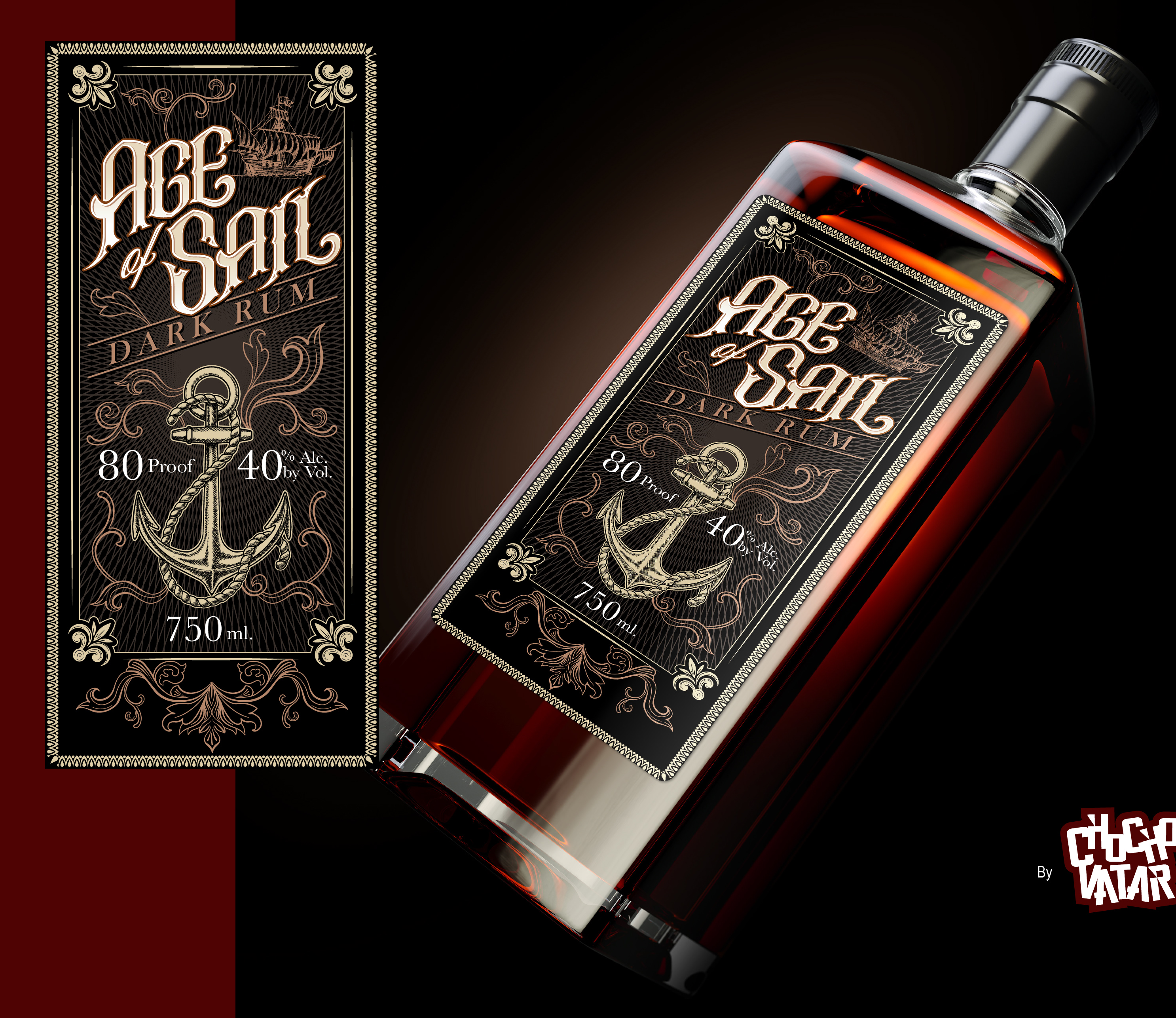 Graphic Design by Luis Arriola for Next Century Spirits | Design #26399158