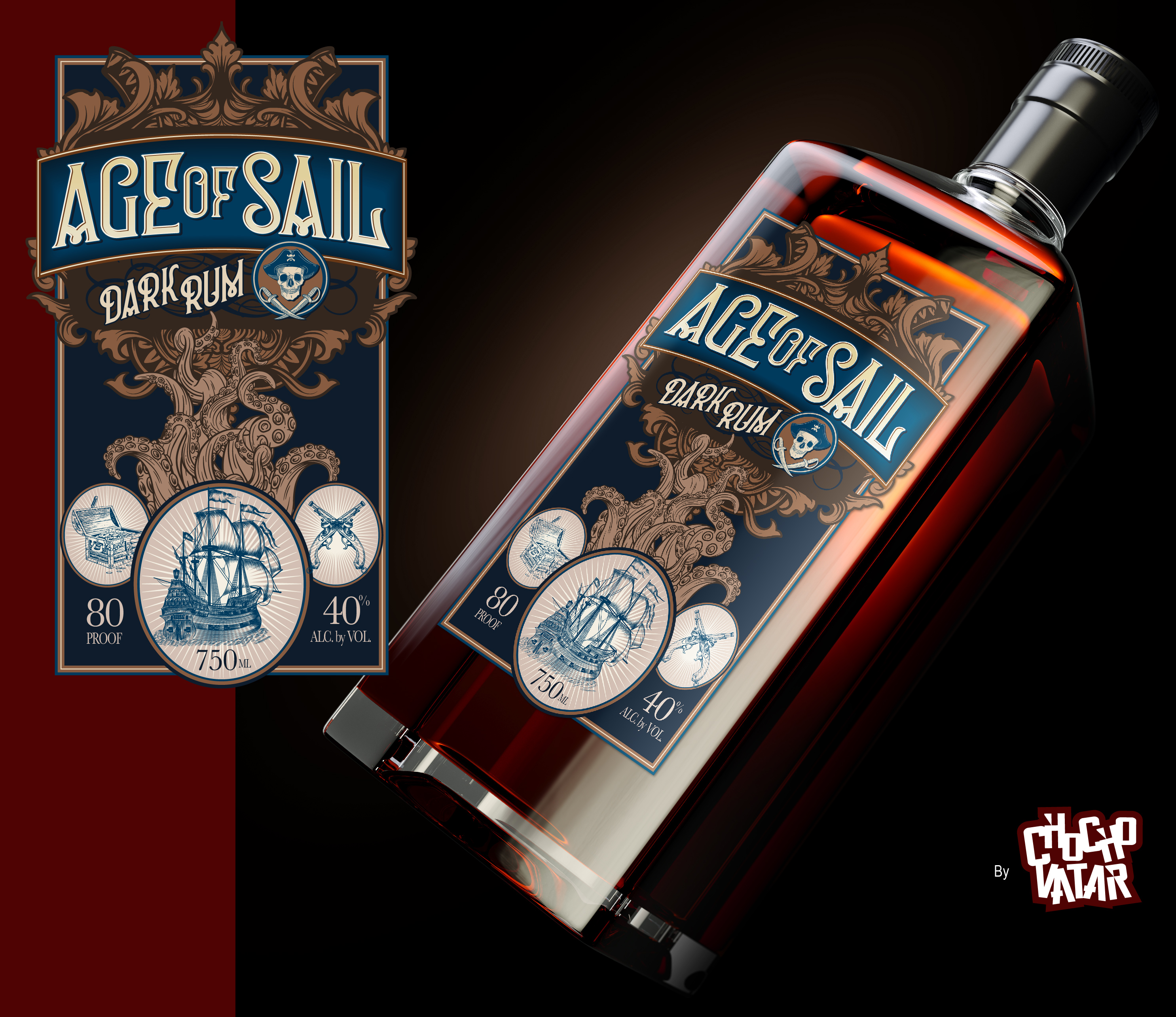 Graphic Design by Luis Arriola for Next Century Spirits | Design #26399792