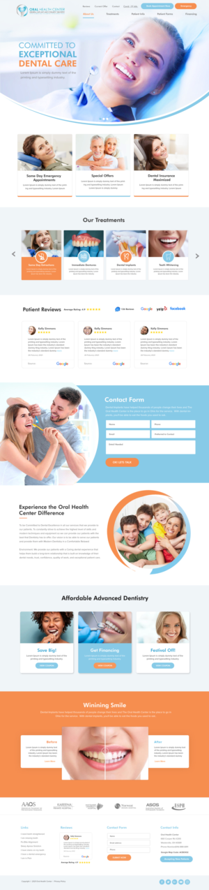 Dental website design - theoralhealthcenter.com | Web Design by Blue Sparrow