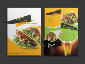 creative menu design for a fun taco restaurant | Menu Design by nafizrahat