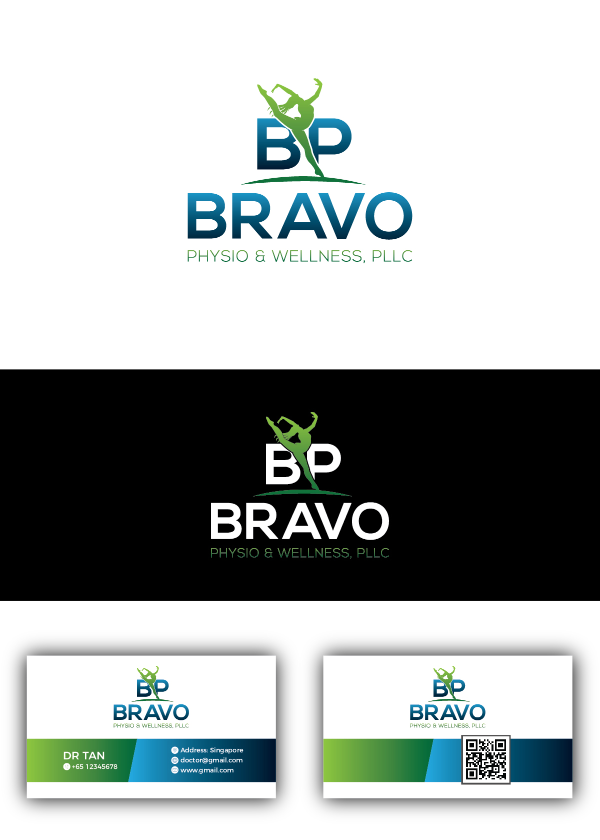 Logo Design by Deziners Zone for Bravo Physio & Wellness, PLLC | Design #26408552