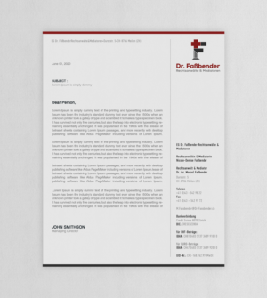 Letterhead Design by WebixBD for Dr. Fassbender Rechtsanwaelte & Mediatoren | Design: #26412348