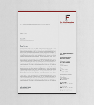 Letterhead Design by WebixBD for Dr. Fassbender Rechtsanwaelte & Mediatoren | Design: #26414968