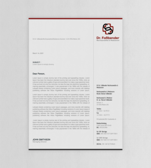 Dr. Faßbender Rechtsanwälte & Mediatoren | Letterhead Design by WebixBD
