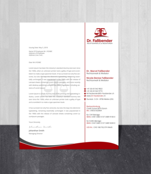 Letterhead Design by Creations Box 2015 for Dr. Fassbender Rechtsanwaelte & Mediatoren | Design: #26423348