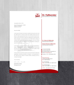 Letterhead Design by Creations Box 2015 for Dr. Fassbender Rechtsanwaelte & Mediatoren | Design: #26428901