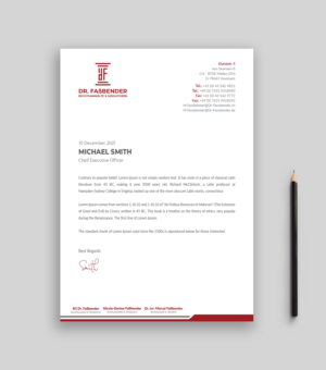 Letterhead Design by Musa. A for Dr. Fassbender Rechtsanwaelte & Mediatoren | Design: #26429762