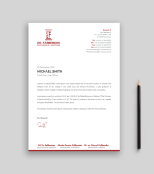 Letterhead Design by Musa. A for Dr. Fassbender Rechtsanwaelte & Mediatoren | Design: #26429763